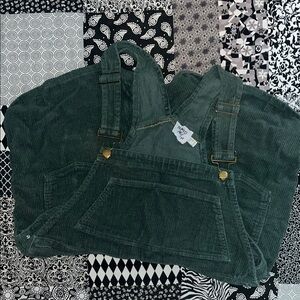 Princess Polly Kacey short overalls corduroy green